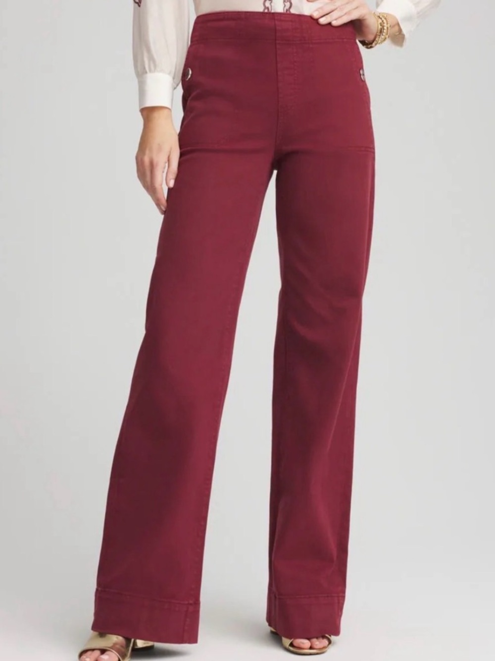 Talbots pull on wide leg jeans berry sz 10R